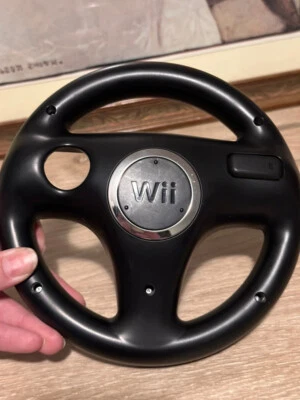 Mario Kart Black Steering Wheel for Nintendo Wii, Original No Remote Included - Image 1 of 2