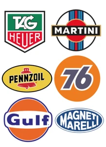 MARTINI RACING STICKER 6 Stück Aufkleber 76 Gulf Tag Heuer Old School Penzoil !  - Bild 1 von 1
