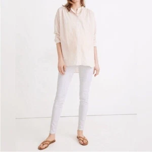 Madewell Maternity Skinny Jean Sz25 White Classic Contemporary Preppy Side Panel - Picture 1 of 12