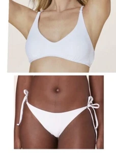 Andie Bikini Set String bikini Bottom Valencia Top Rib white Size Medium NWT - Picture 1 of 14