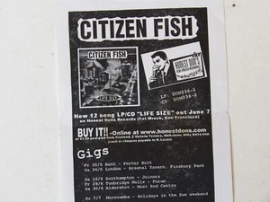 Citizen Fish: Seltener Original 10cm X 10cm Flieger - Bild 1 von 3