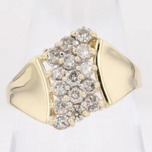 .76ctw Round Cut Diamond Cluster Statement Ring 14k Yellow Gold Size 8.5 - Picture 1 of 6