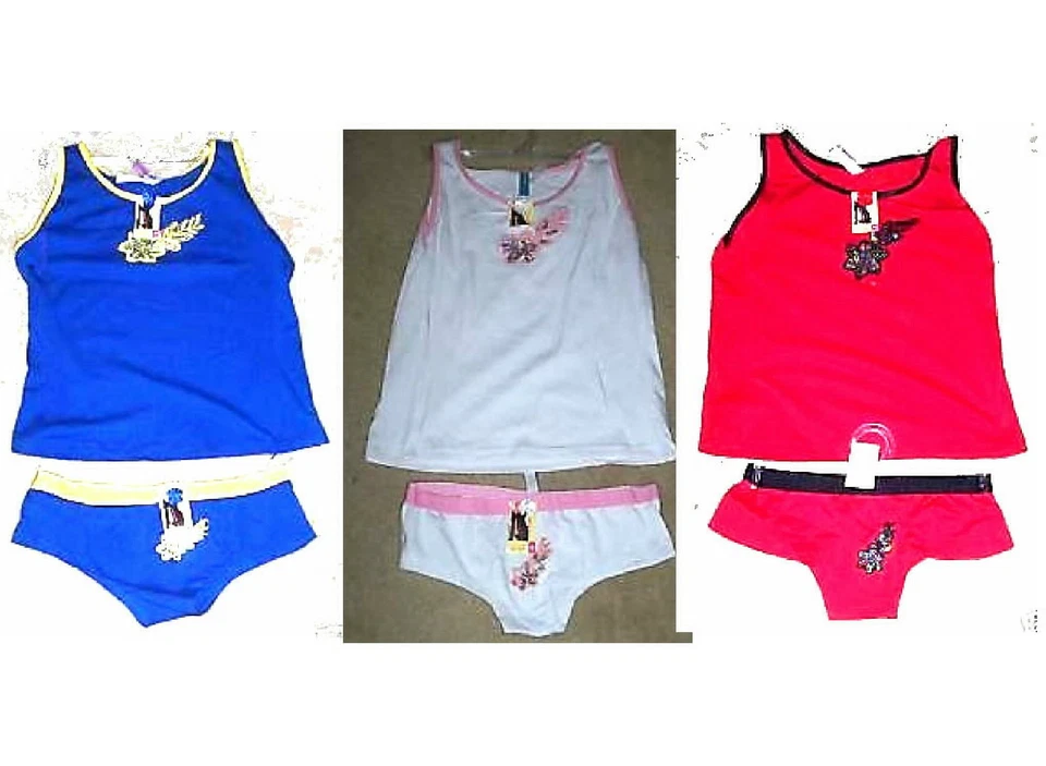  Femina Cami Shirt & Boyshort Bottoms Appliqued Pajamas Sleep Set Sz Medium NWT  - Image 1 of 1