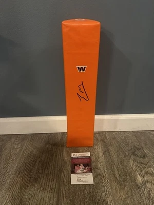 LUKE MCCAFFREY SIGNED WASHINGTON COMMANDERS TOUCHDOWN PYLON AUTOGRAPHED JSA RICE - Image 1 of 3