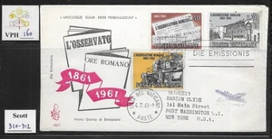 VPH_160. VATICAN. FDC Venetia w. 1961 OSSERVATORE ROMANO. Scott 310-312 - Picture 1 of 1