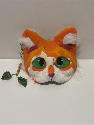 Máscara Therian de gato atigrado naranja de calidad media peluda no forrada Foto 1 de 2