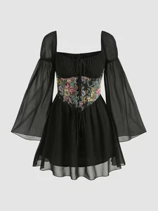 Neu mit Etikett Cider SPITZE BANDEAU KORSETT SCHNÜRUNG HINTEN ZUM BINDEN MINIKLEID XL - Bild 1 von 13