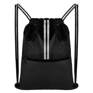 Drawstring Backpack Sports Bag Gym Sackpack Draw String Back Bag for Men Wome... - Picture 1 of 7