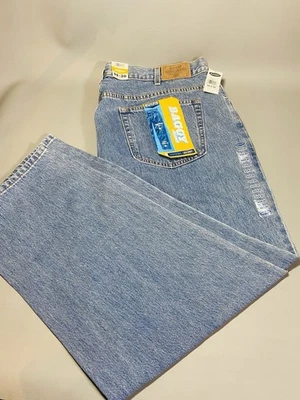 Jeans folgado Old Navy 44x30 levemente afunilado azul todo algodão anos 90 Y2K *novo com etiquetas - Imagem 1 de 4