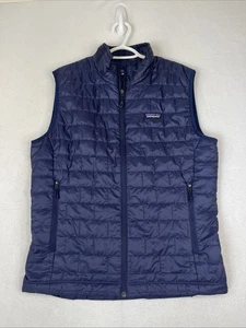 Patagonia Nano Puff Full Zip Quilted Insulated Vest Mens Navy Blue Size M - Picture 1 of 5