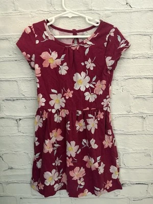 Carter's Kid Pink Dress with Pink Flowers 100% cotton EUC Girl's Size 6/6X - Image 1 of 4