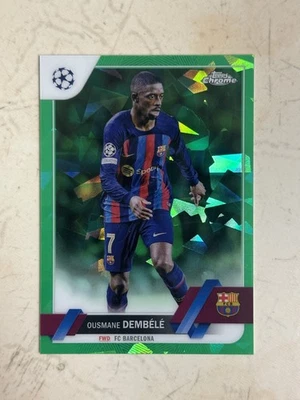 2022-23 Topps Chrome Sapphire Ousmane Dembele Green 10/70 =1/1 JSY Barcelona PSG - Image 1 of 2