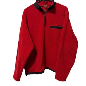 Vintage Old Navy roter 1/4 Zip Herren Fleecepullover Gr. Large Pullover - Bild 1 von 9