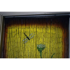 Bambus 54 Erdfarbene Blumen Einzelne Gardine Panel - Bild 1 von 3