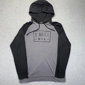 O’Neill Hooded T-Shirt Mens Large L Gray Black Lightweight Pullover Surf Skate - Picture 1 of 11
