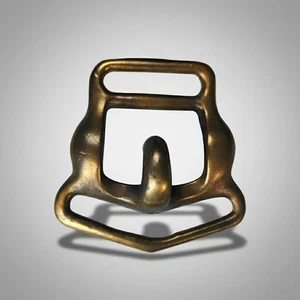 VINTAGE Messing Pferdegeschirr Schnalle 3" Schwerlast Kutsche Hardware Patina - Bild 1 von 3