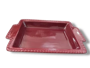 GG Collection Burgundy Gracious Goods Rectangular Baker 17 in x 10.5 in Handled - Picture 1 of 17