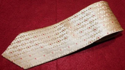 ERMENEGILDO ZEGNA FEITA NA ITÁLIA GRAVATA FLORAL AMARELA/DOURADA/VERMELHA - GRAVATAS DE DESIGNER. - Imagem 1 de 3