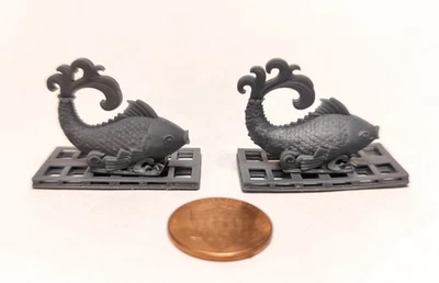 2pc HO Scale Fish Statue cargo - 1:87 3D polymer model railroad scenery - Image 1 of 2