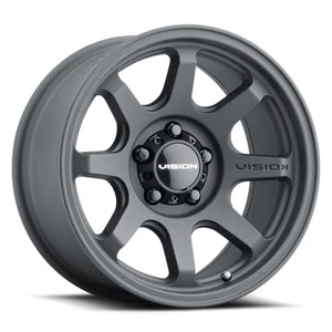 16x8 Satin Black Wheels Vision 351 Flow 5x114.3 0 (Set of 4) 83 - Picture 1 of 3