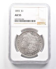 1893 Morgan Silver Dollar AU55 NGC *2994