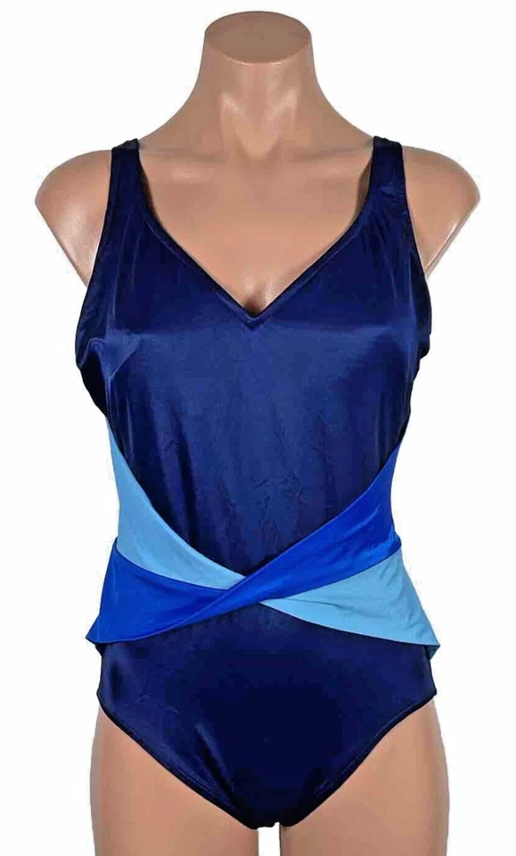 Vintage 60s 70s Women's Swim Suit Rose Marie Reid French Blue 1 pc NWT sz 14 - Image 1 of 4