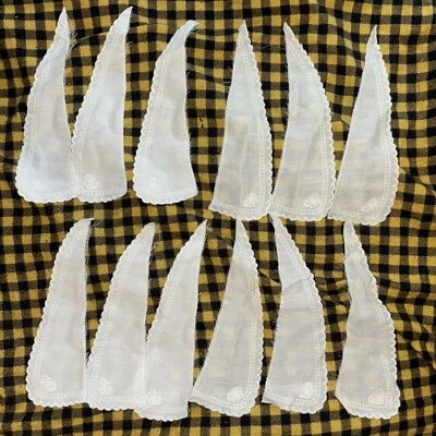 6 件套复古 NOS Edwardian 古董花边领服装连衣裙装饰刺绣 — 第 1/4 张图片