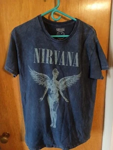 Officially Licensed Nirvana In Utero T-Shirt Blue Acid Wash Large - Picture 1 of 3