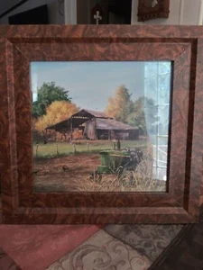 John Deere Framed Photo 15 x15.5 - Picture 1 of 3