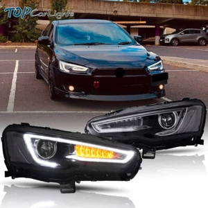 VLAND 2xLED Projector Headlights For 2008-2017 Mitsubishi Lancer W/Sequential - Picture 1 of 15