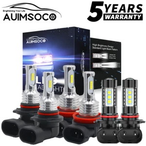 For Dodge Ram 1500 2500 3500 2009-2012 - 6000K LED Headlight +Fog Light 6x Bulbs - Picture 1 of 14