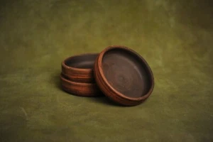 Set of ceramic frying pan Georgian ketsi unglazed handmade clay oven plate - Picture 1 of 8