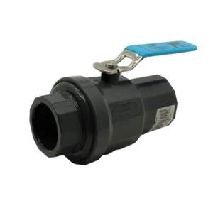 Válvula de bola de PVC deslizante x deslizante Thrifco 6416212 1" con mango de acero inoxidable SCH 80 - Imagen 1 de 3