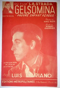 French Chanson Sheet Music - Nino Rota - 1954 - Gelsomina - La Strada (Pathe) - Picture 1 of 4