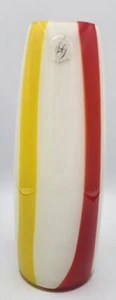 Art Glass Hand Blown Floral Vase Red White Yellow Margie's Garden Westlake - Picture 1 of 9