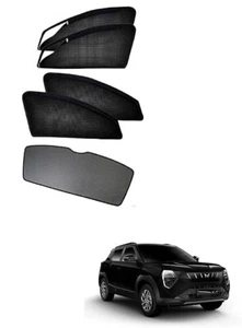 Half Cut Black sun Shades Magnetic,Zipper Fit For Mahindra XUV 3XO Set of 5 - Picture 1 of 2
