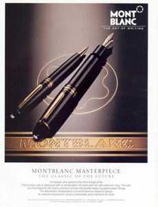 Pluma Estilográfica Montblanc 1988: Obra Maestra Anuncio Impreso Vintage - Imagen 1 de 1