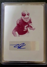 1 of 1! 2020 Leaf Ultimate Draft Tee Higgins Magenta Printing Plate,  Base Auto