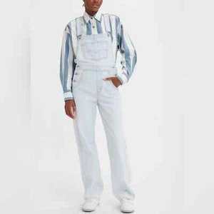 Levi's Jeans SilverTab Vintage Inspired Cotton Denim Overalls Women's Size XL - Picture 1 of 12