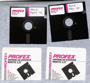 PROFEX DISKETTE 5,25 2 floppy disk type AMSTRAD ATARI IBM 286-386-486 48tpi 2D - Photo 1/8