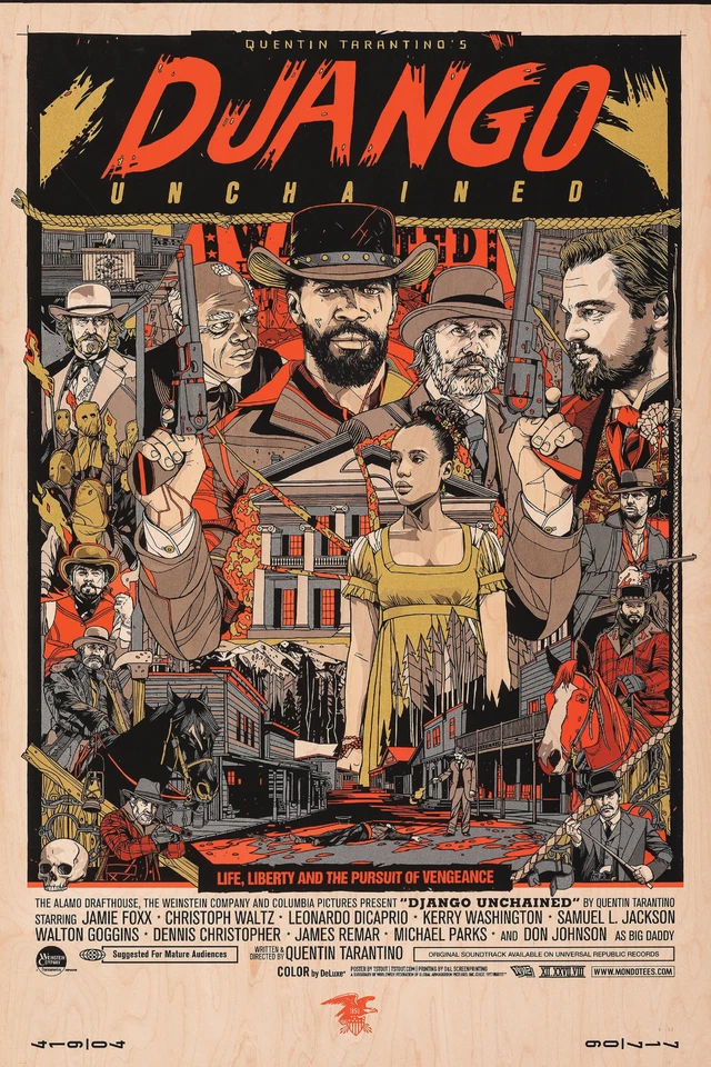 Django Unchained Movie Poster Jamie Foxx Christoph Waltz Leonardo DiCaprio