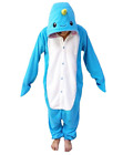 Animal Cosplay Costume Narwhal Kigurumi Pajamas Adult One Piece Blue Size Small