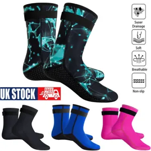 Men Women 3mm Neoprene Wetsuit Socks Anti-slip Diving Swimming Surfing Socks UK - Picture 1 of 25