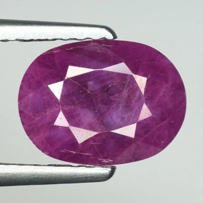 1.80Cts 100% NATURAL RUBY RED COLOR OVAL CUT GENTLE HEATED LOOSE GEMSTONES M403 - Image 1 of 2