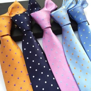 Red Floral Dot Necktie - Casual Polka Dots Ties Mens Suit Fashion Accessories - Foto 1 di 33