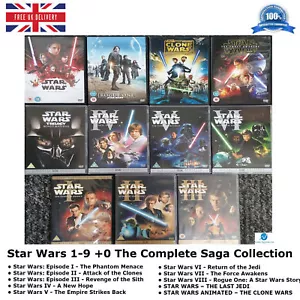 Star Wars 1-9 Complete Collection Saga 1 2 3 4 5 6 7 8 9 Sealed UK Region 2 DVD - Foto 1 di 13