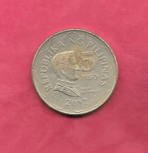 PHILIPPINES KM272 2012 XF-SUPER FINE CIRCULATED OLD LARGE 5 PISO COIN - Picture 1 of 1