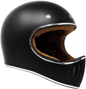 Full Face GDM Rebel Retro Vintage Motorcycle Helmet DOT Matte Black Scrambler - Picture 1 of 22