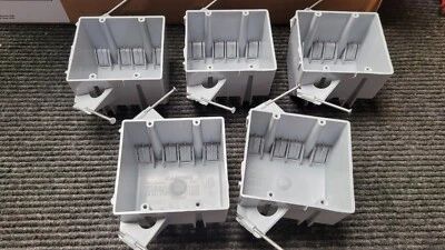 CANTEX Lot of 5 PVC Switch Electric Outlet Box Non-Metallic Nail-On 2-Gang