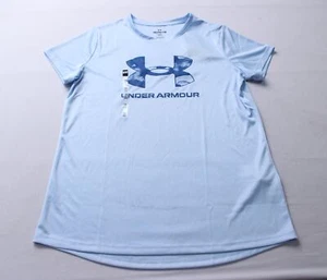 Under Armour Girls UA Tech Print Fill Big Logo CG2 Nimbus Blue/Tech Blue Size XL - Picture 1 of 8